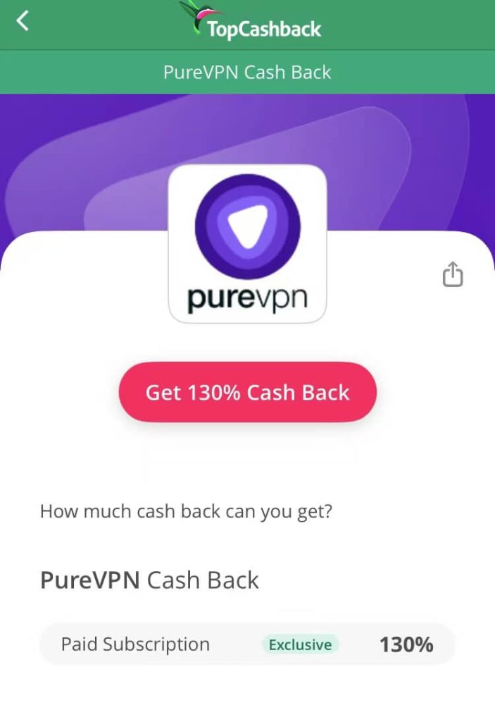 TopCashBack返利网PureVPN 130%了，快上车！-羊毛倒赚论坛-广而告之-海外云居民