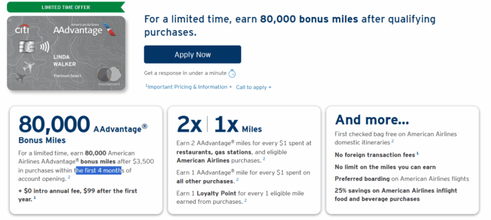 Citi AAdvantage Platinum史高奖励80K来了。-海外云居民