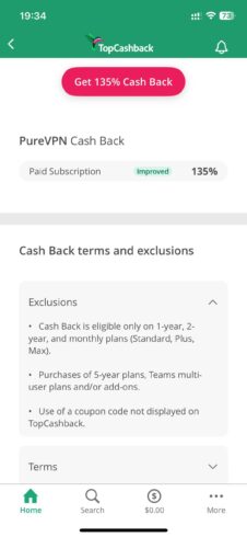 TopCashBack $50 Refer + PureVPN 130%返现，羊毛撸起来！-海外云居民