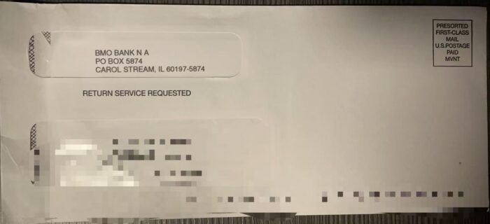 BMO Bank：Po Box 5874，Carol Strea，IL 60197-5874-海外云居民