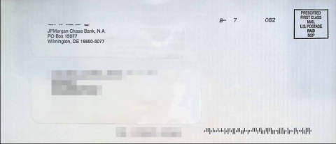 Chase：PO Box 15077, Wilmington, DE 19850-5077-海外云居民